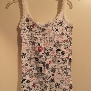 Notebook paper doodle tank top